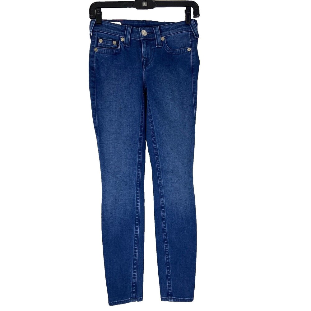 True Religion Women Halle High Rise Super Skinny 24 Medium Wash Jean